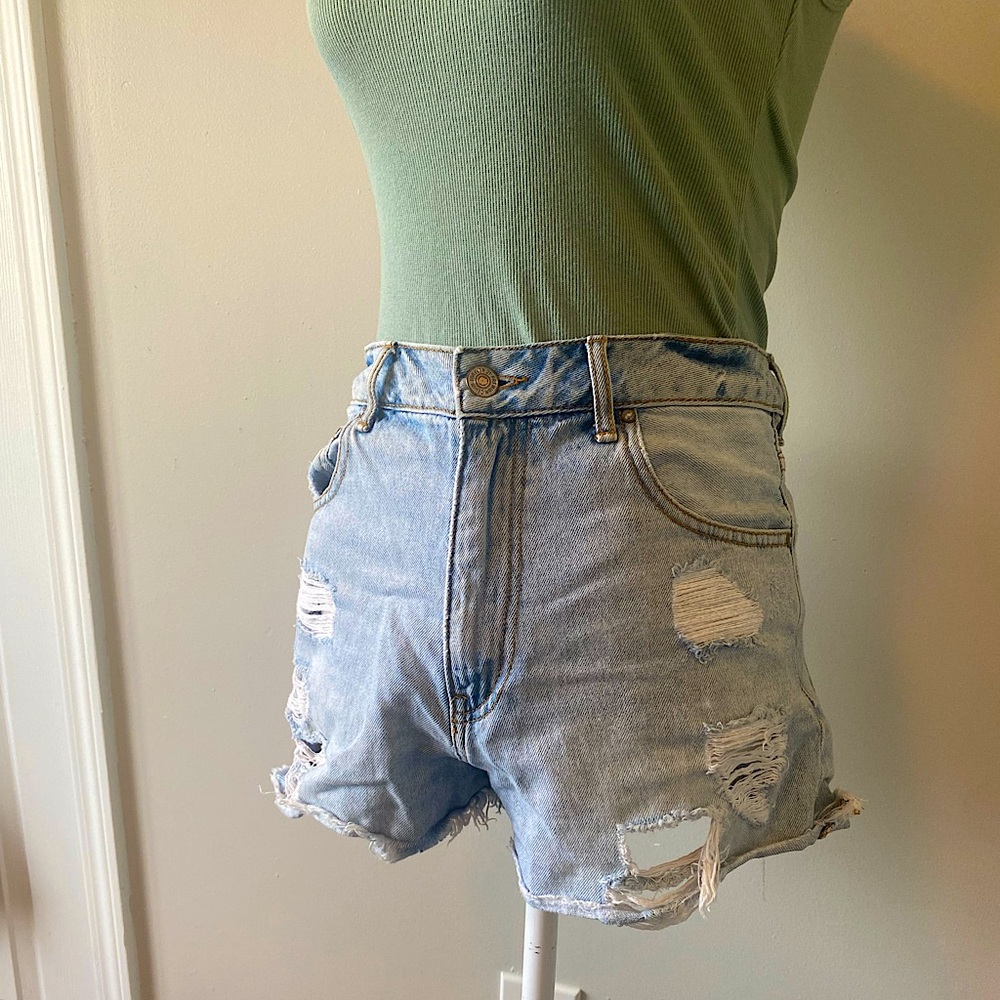 Distressed Denim Shorts